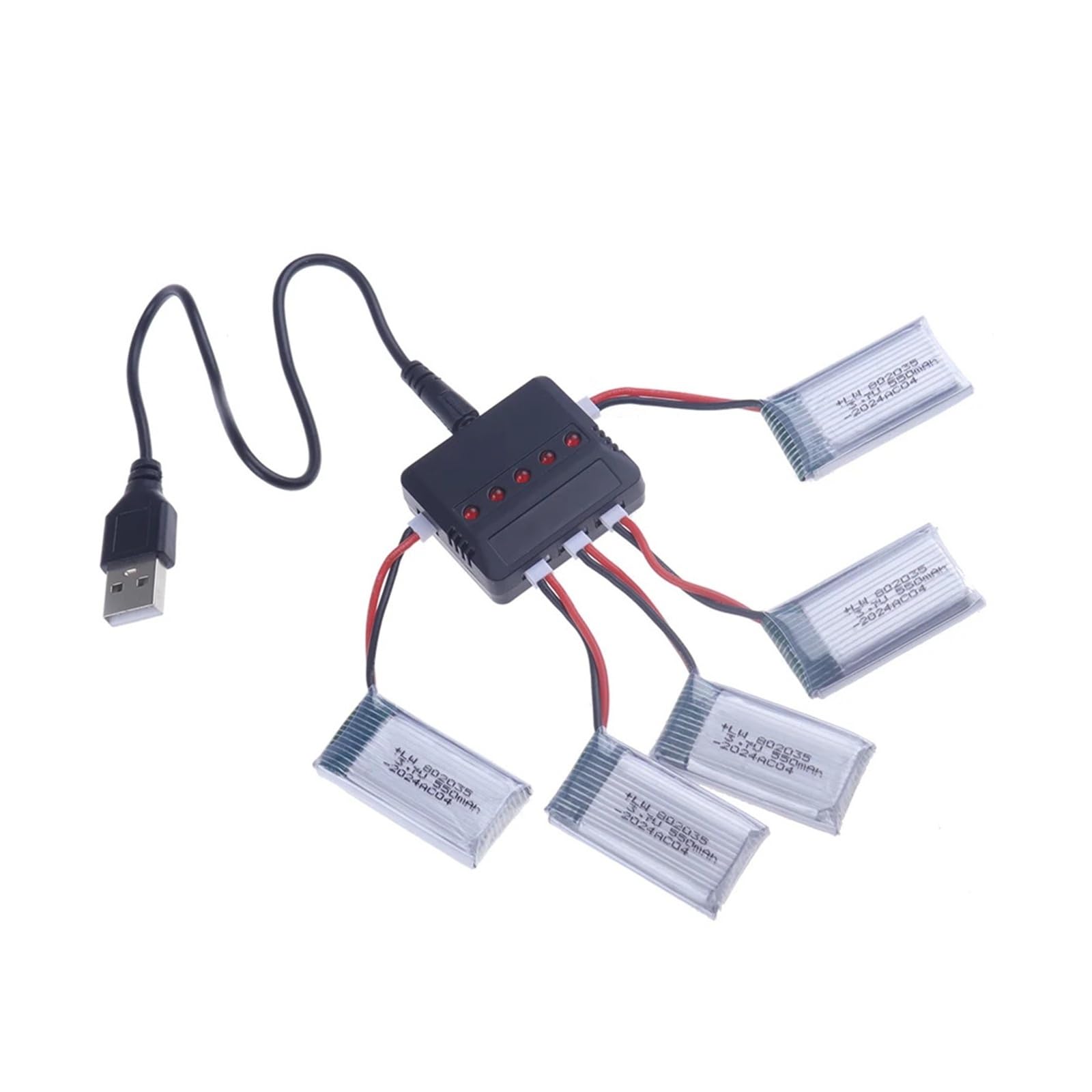 Batería Lipo De 3,7 V, 550 MAh, 35 C Y Cargador De Batería