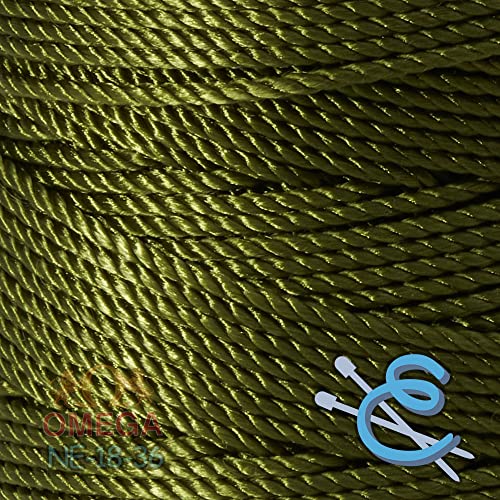 Image of Espiga No.18-100% Nylon Omega String Cord for Knitting and Crochet - 36 Olive Green