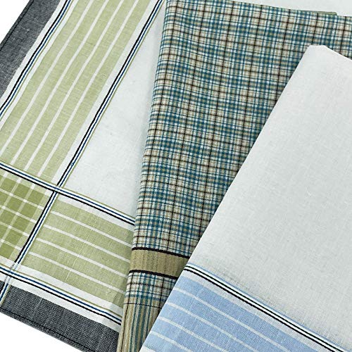 Image of 5 Pack Handkerchief Mens Cotton Luxury Hot Silver Gift Box Set, Vintage 40x40cm Fancy Design Pocket Square Hankie Gift Pack