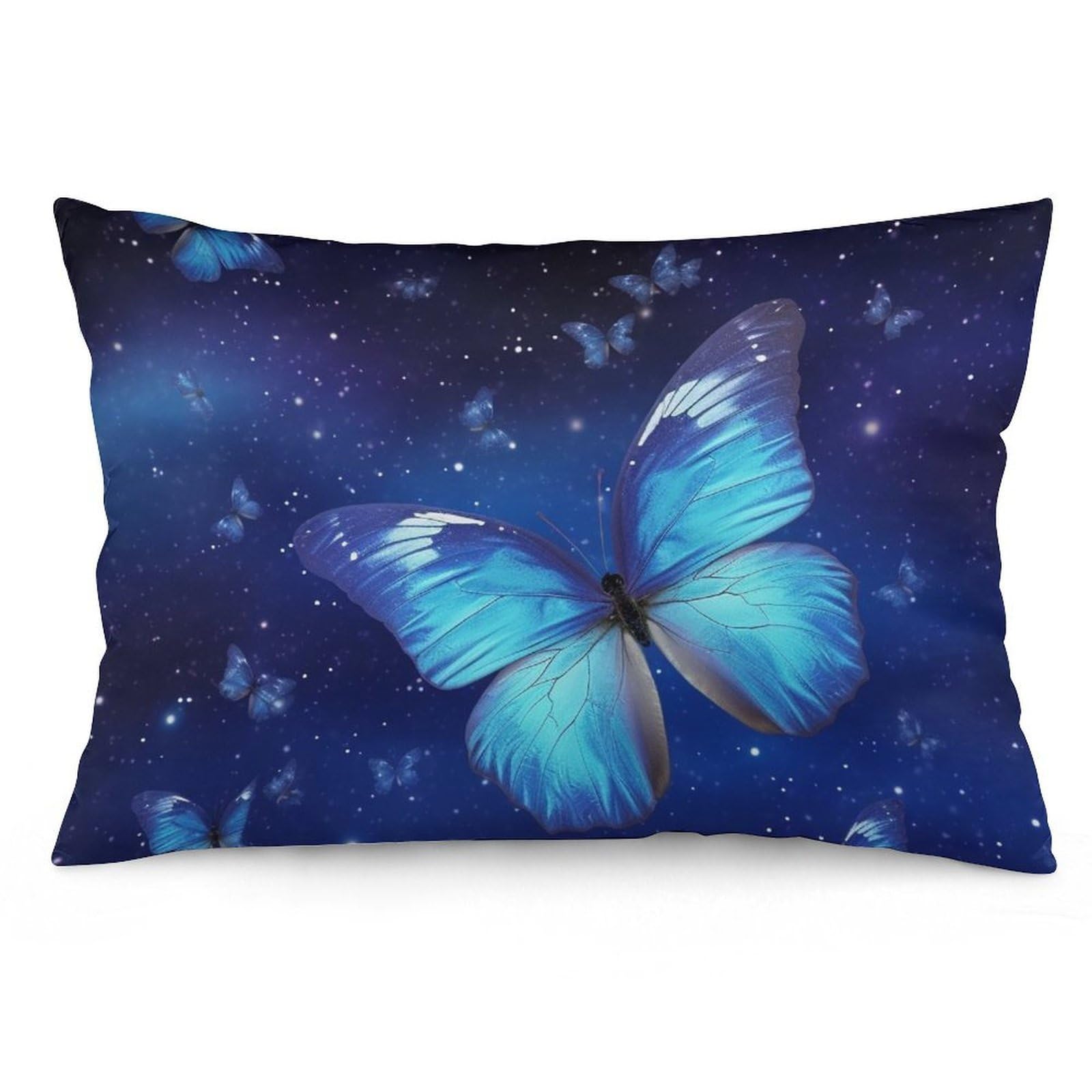 NTVOWPZO 2 Pack Decoration Throw Pillow Covers 16 "x24 Pillowcases Covers Blue Starry Butterfly Pillowcases Modern Farmhouse Home Decor Sofa Cushions Covers for Couch Bed Living Room