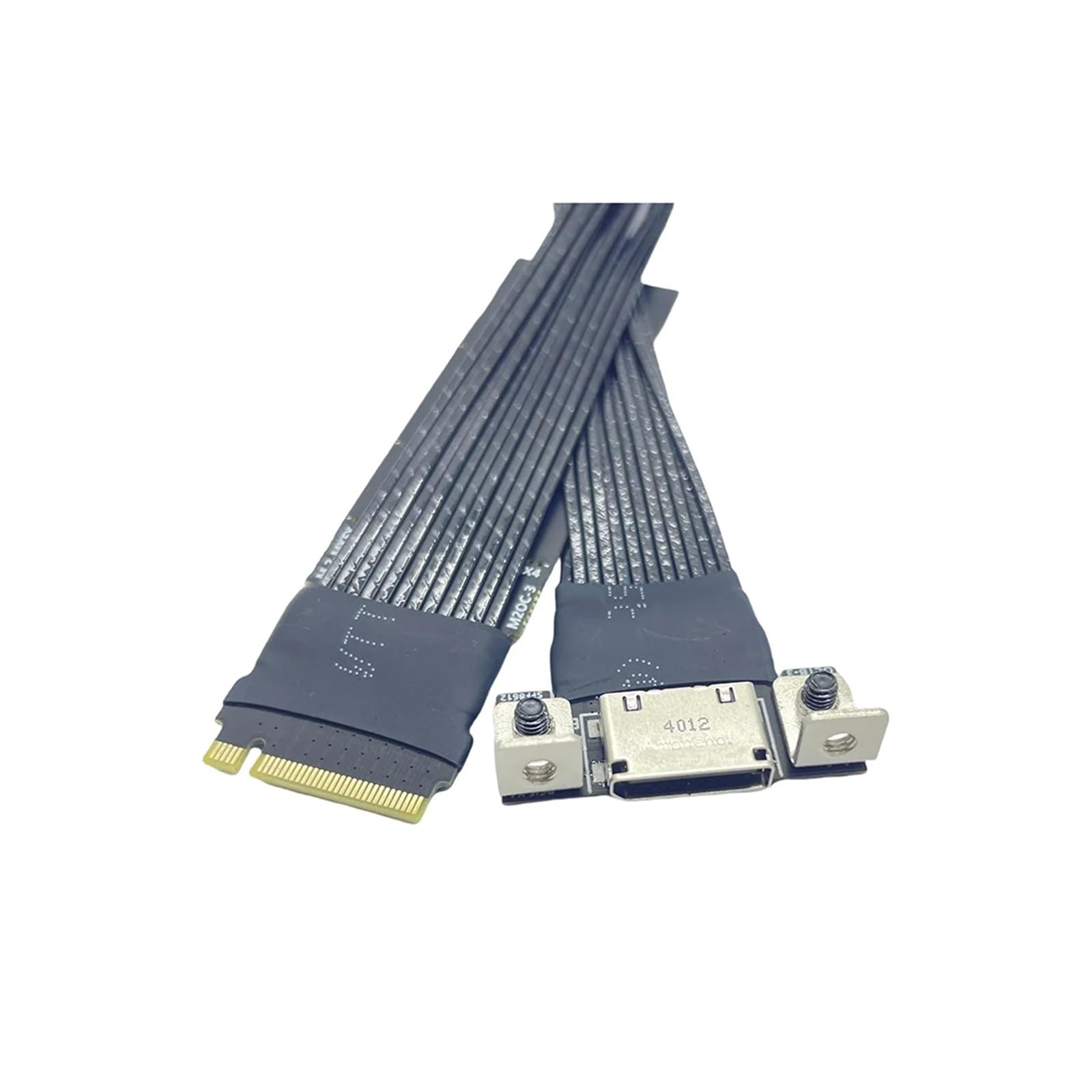 Posrebrzany kabel przedłużający M.2 do Oculink 4i do M.2 Mkey NVME na SFF8611, kabel adaptera PCIe 4.0 X4 Gen do komputera stacjonarnego (30 cm)