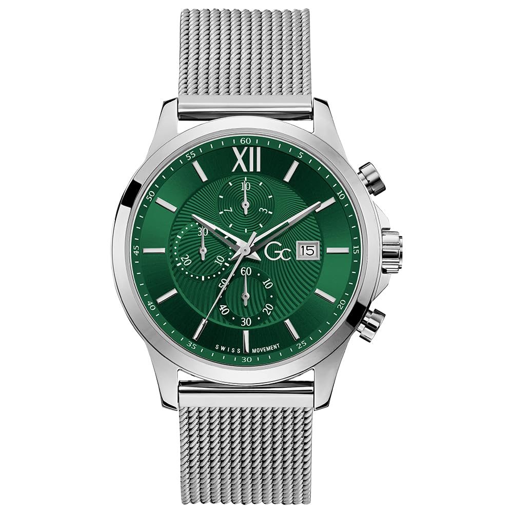 Gc Mens 44 mm Executive Green Dial Stainless Steel Analog Watch - Y27012G9MF (B0BL1773VW) Amazon Price History, Amazon Price Tracker