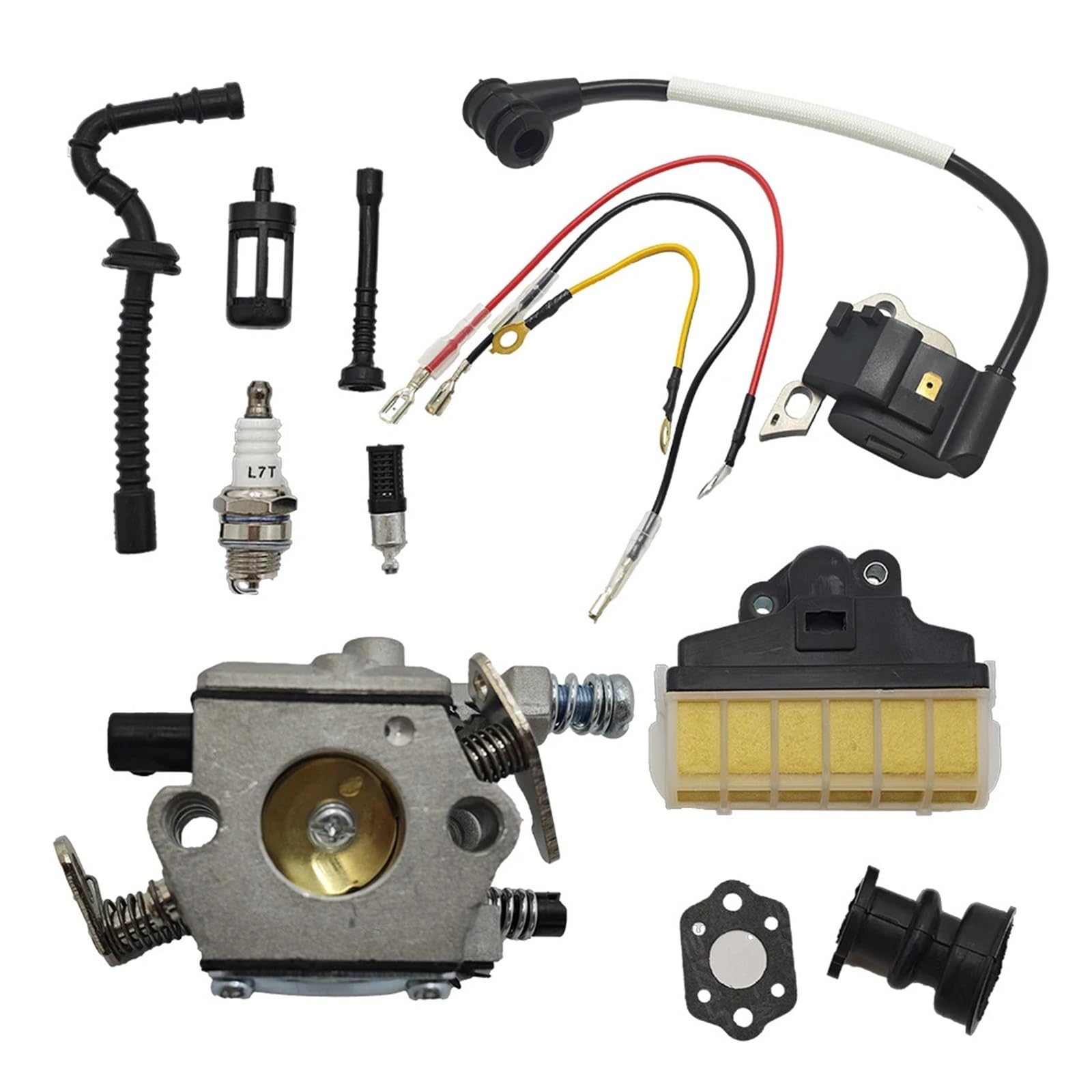 accessori per tosaerba Kit candela bobina di accensione carburatore for S-ihl 021 023 025 MS230 MS250 MS210 021 025 Parti motosega 11231200605 WT286