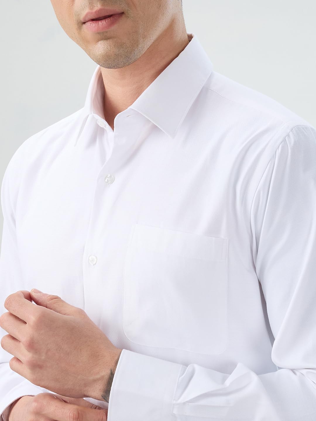 Park Avenue Men Modern Slim Fit Structure Pattern Cotton Polyester Blend Semi Cutaway Collar Full Sleeve Casual Shirt 6 Park Avenue Men Modern Slim Fit Structure Pattern Cotton Polyester Blend Semi Cutaway Collar Full Sleeve Casual Shirt - Image 6
