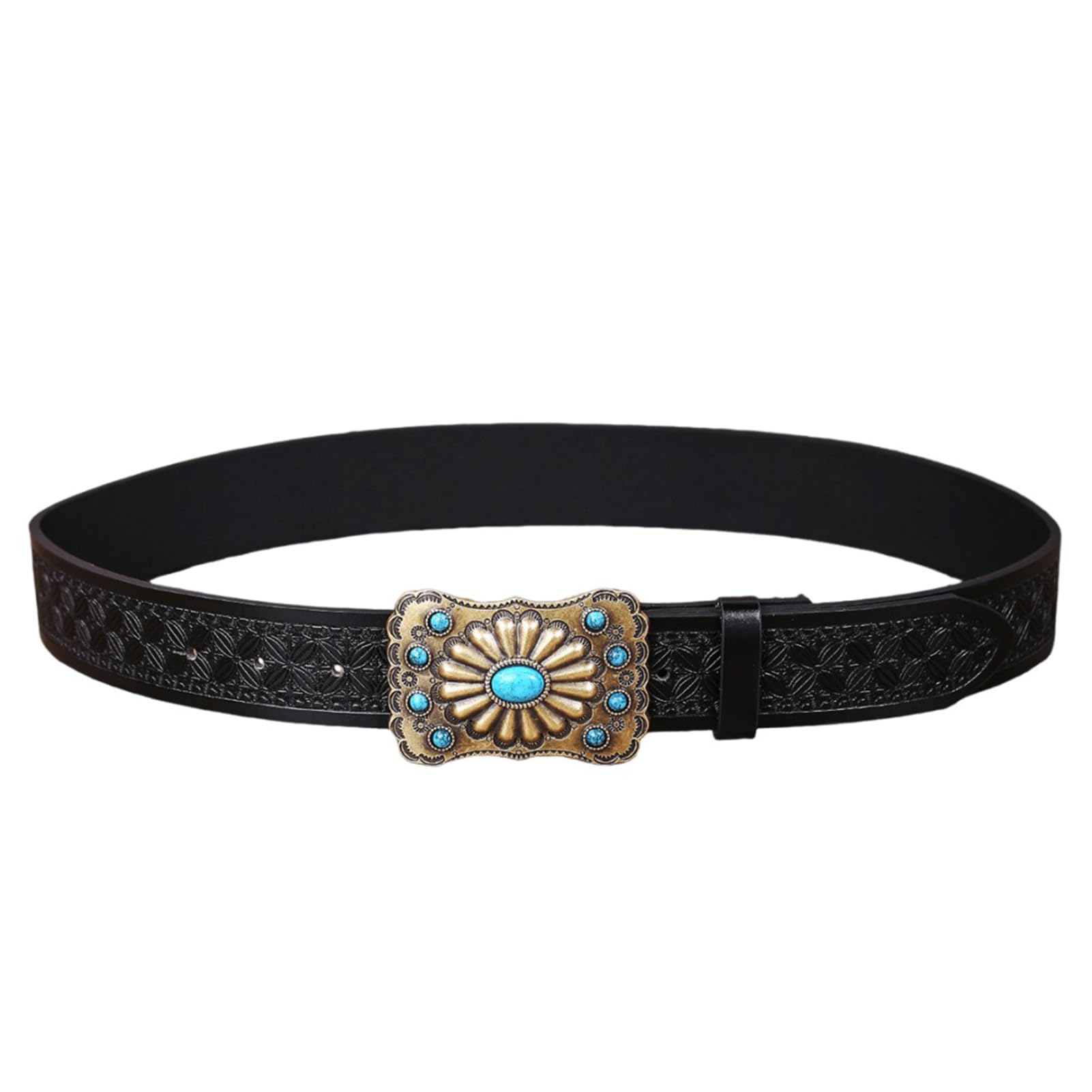Amazon.com: AGUTALITHIC Embossed Leather Snap Belt for Men Women