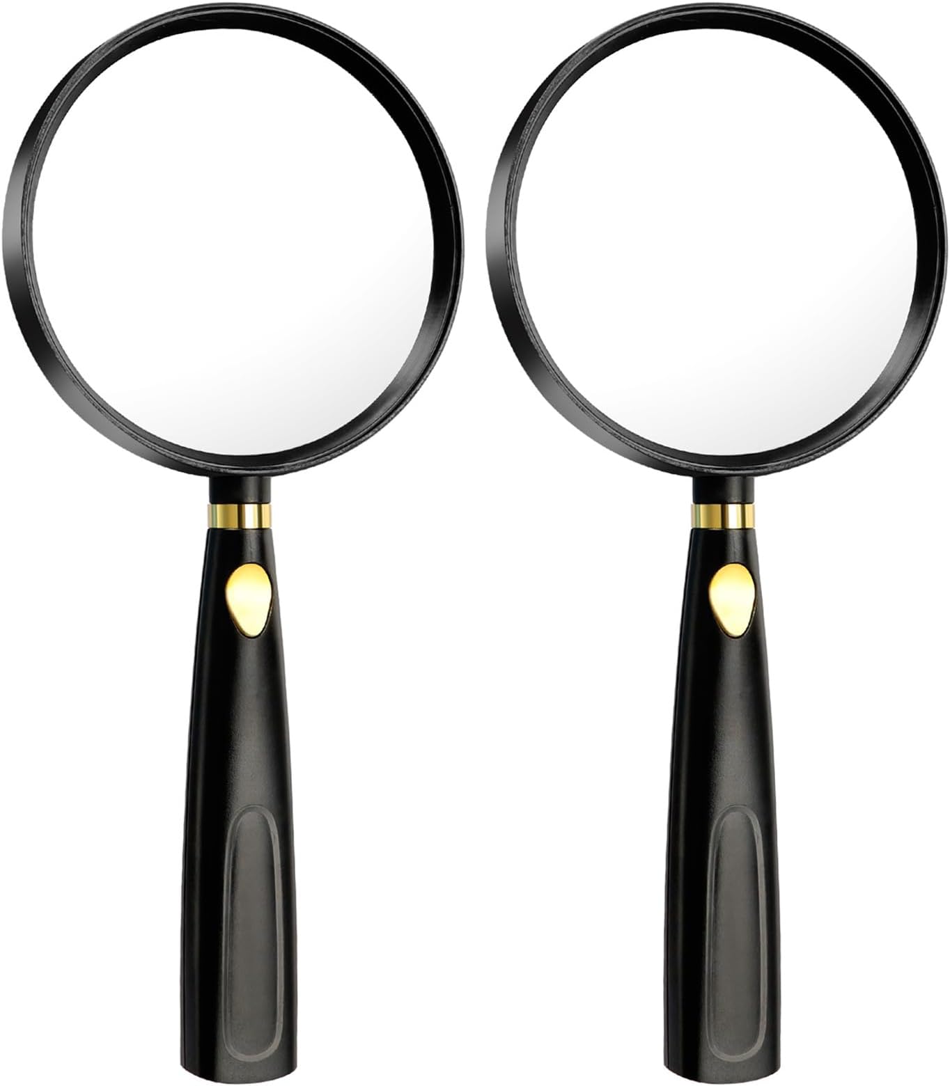 Magnifying Glass 2PCS Handheld Reading Magnifier 90mm 5X