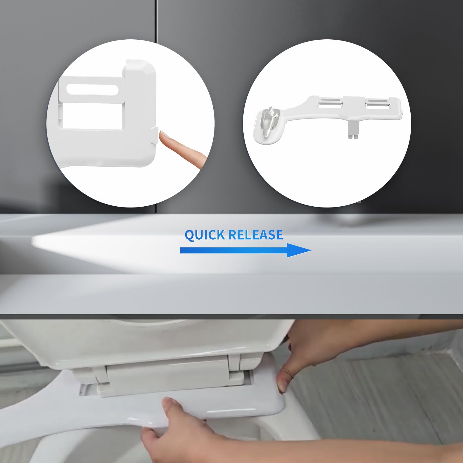 Accesorio de bidé eléctrico para asiento de inodoro, función LED, agua caliente y fría, presión de agua ajustable, lavado trasero y femenino