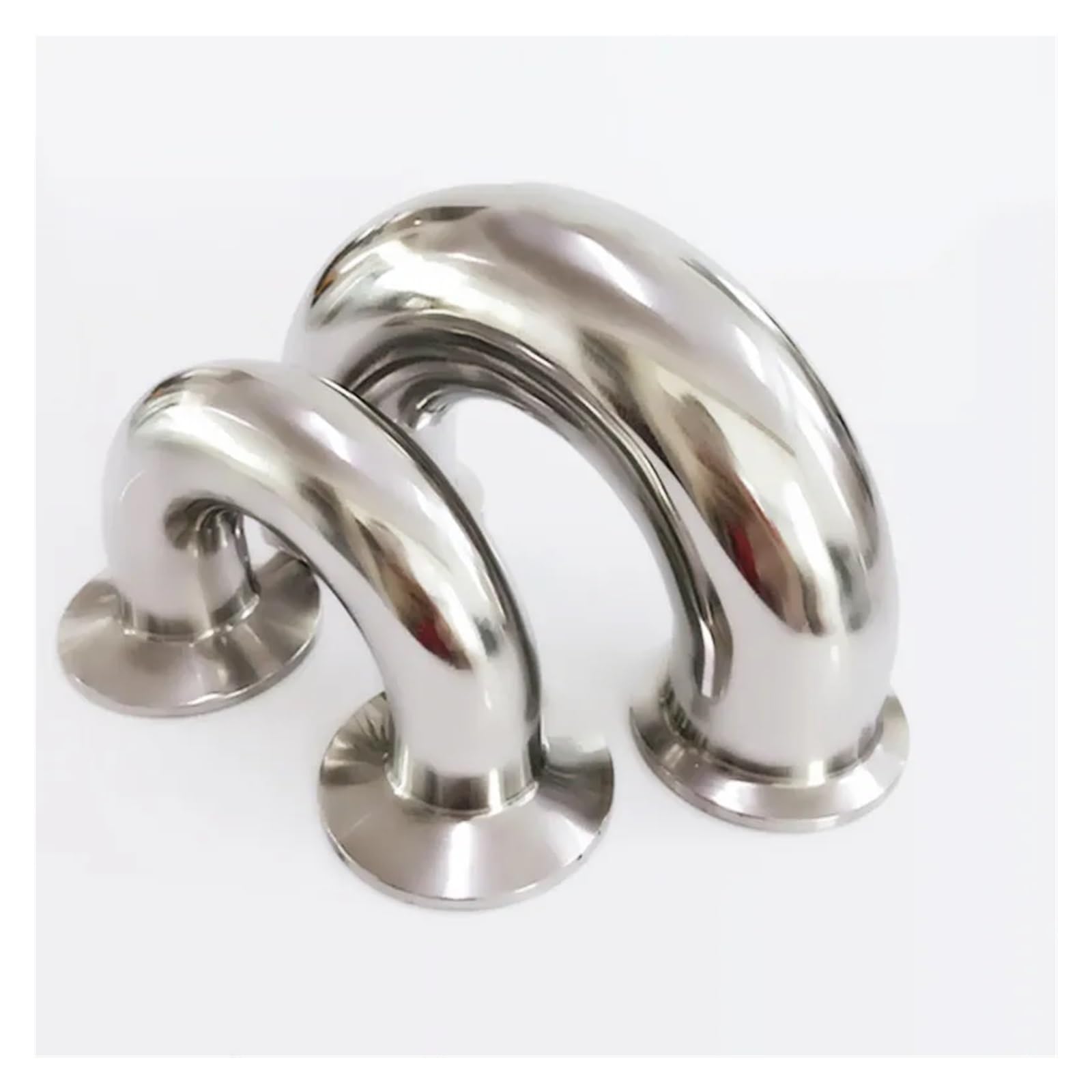 Morsetto triplo per uso alimentare, 3,8 cm, 2,5 cm, 7,6 cm, 8,9 cm, 3,5 cm, ghiera in acciaio inox 304, sanitario a gomito a 180 gradi, per birra casalinga (dimensioni: 51 mm x ghiera 64)