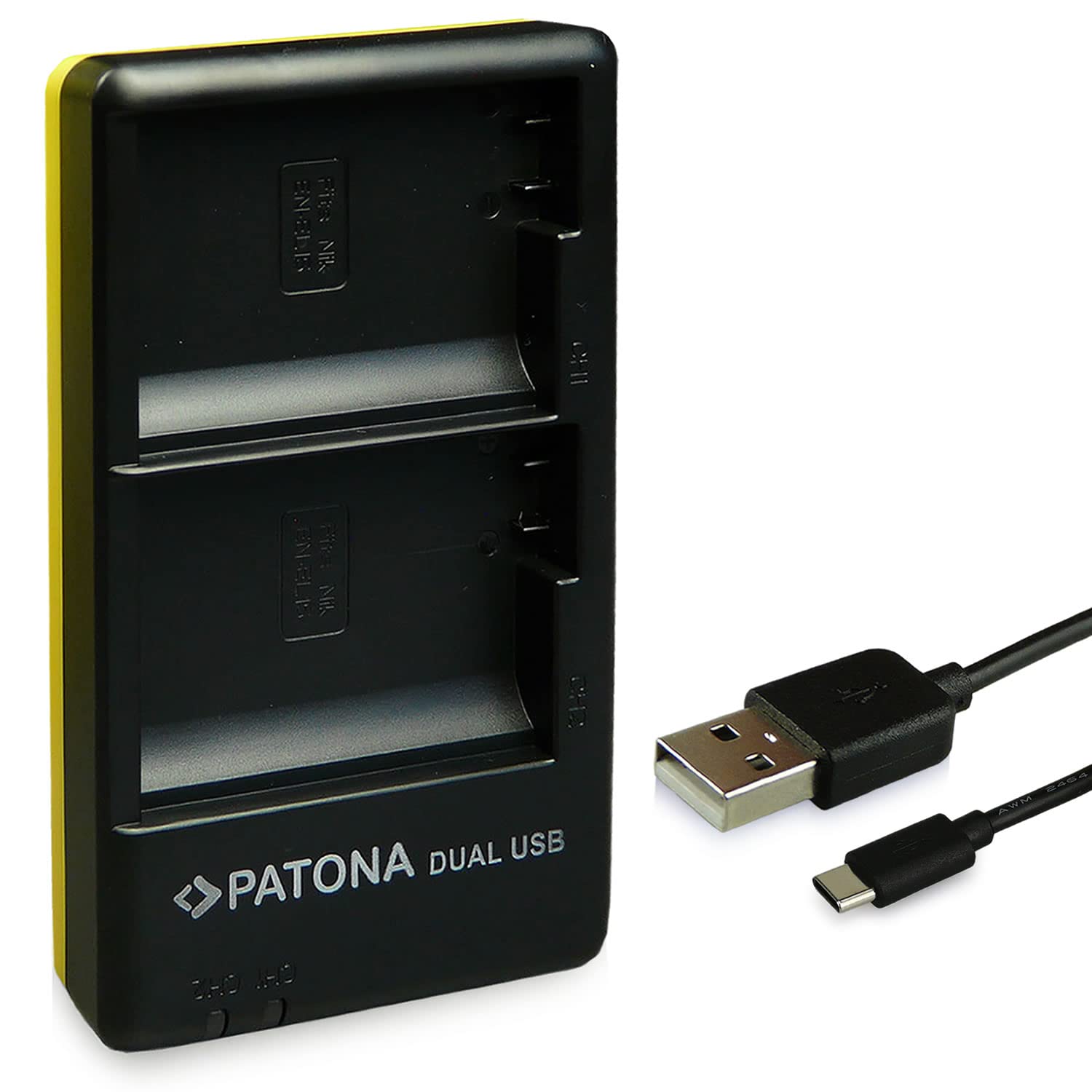 PATONA Dual Chargeur USB-C/Micro-USB pour Nikon EN-EL15/EL15b/EL15c | Chargeur voyage compact pour Z5 Z6 Zf Z6II Z6III Z7 Z7II Z8 D800 D850 D7000 D7100 D7200 D7500, avec câble USB