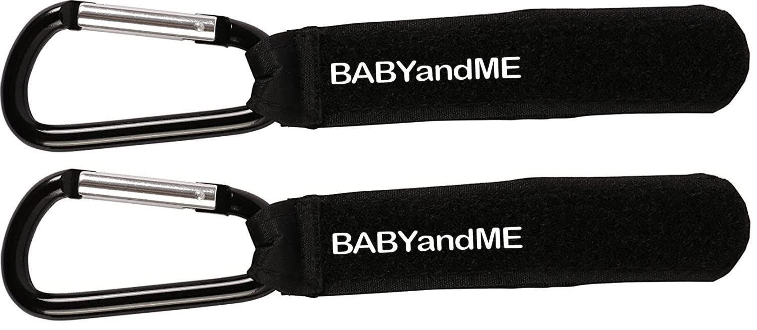 Pram/Stroller/Buggy Hook for Carrying Bags - Essential Accessory (Twin Pack Small (Velcro Strap))