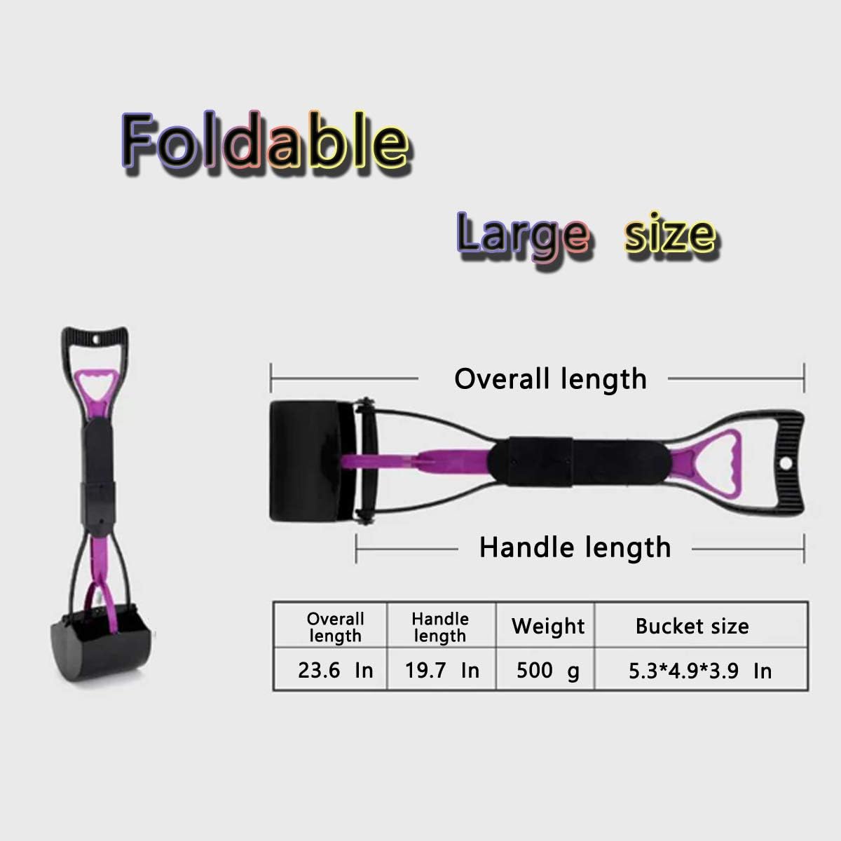 Thickened Design Portable Non-Folding Pet (Dog) Stool Dedicated Scooper (L) (Purple)