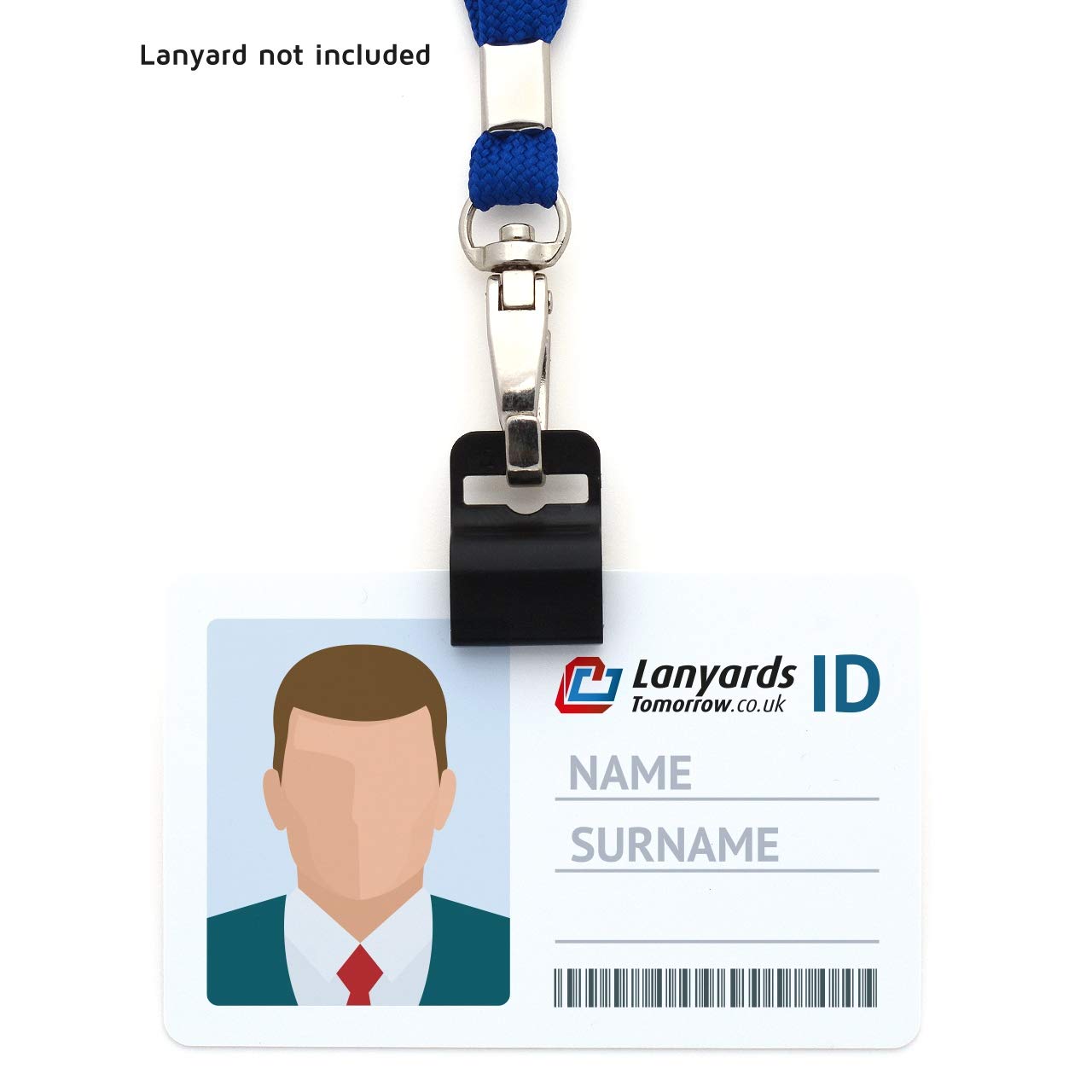 Lanyards En Blanco Para Insignias De Identificación Con Lanyards Rojos Azules Azules Sobre Fondo Blanco 331627838