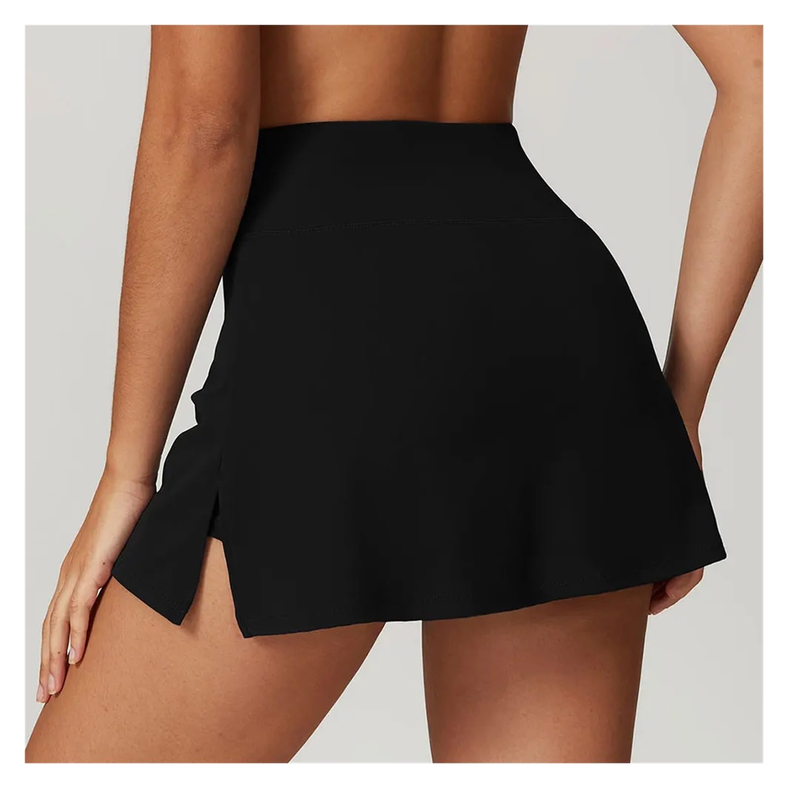 Yoga Pantaloncini Gonne da tennis estive da donna, pantaloncini da golf, pantaloni sportivi da fitness, pantaloncini da yoga a vita alta, pantaloncini da corsa, abbigliamento da palestra(Black,S)