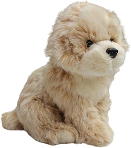 Whrigud Peluche de Shih Tzu realista de 10.6 pulgadas, perro caniche marrón, regalo para decoración del hogar, para niñas y niños