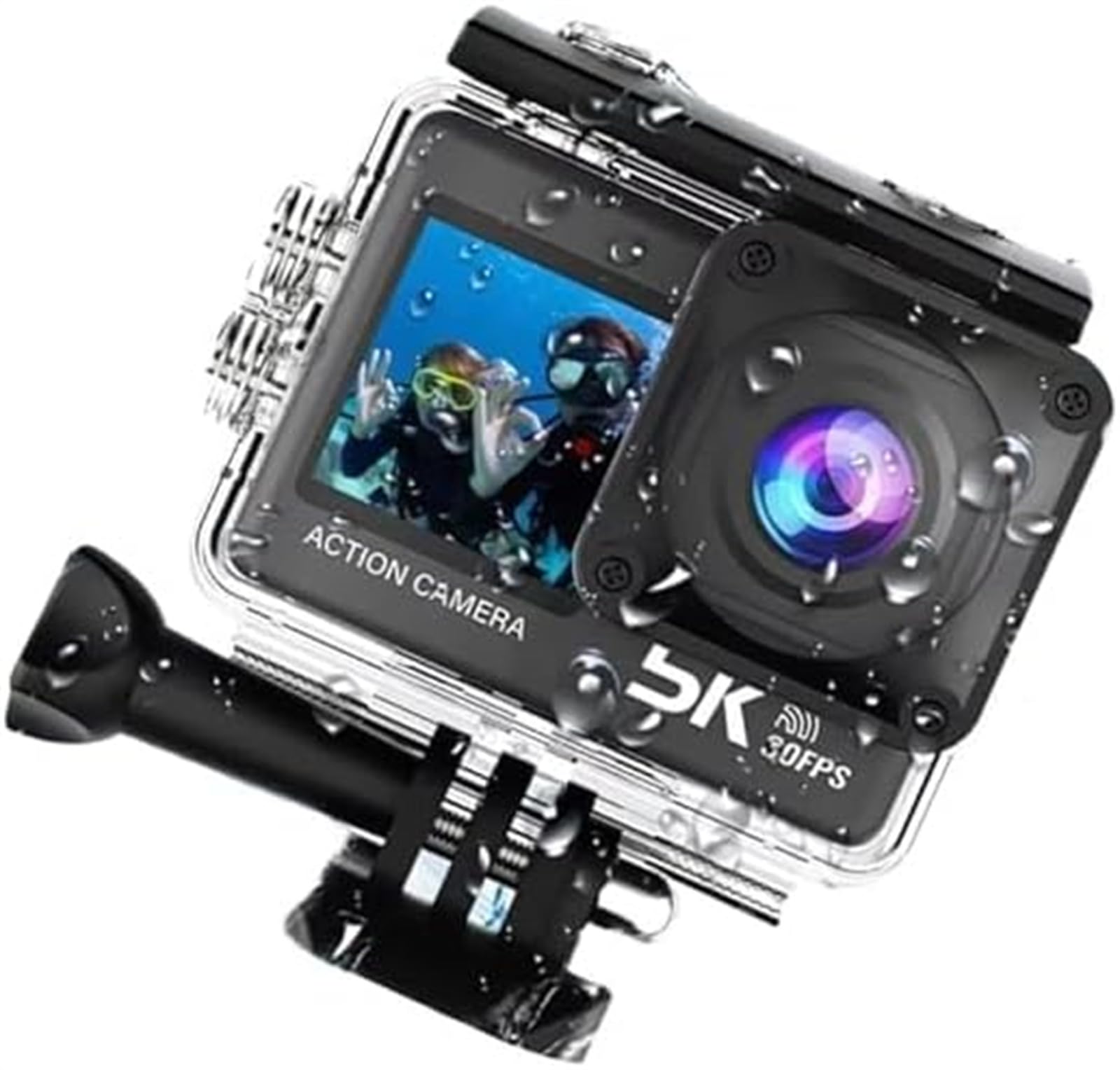MEIION glaciva Action Kamera 5K + Speicherkarte 64 GB wasserdichte Actionkamera mit WiFi, externem Mikrofon und umfassendem Zubehör für Abenteuer und Unterwasseraufnahmen