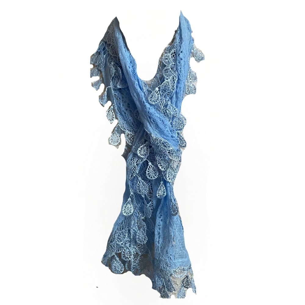 Pamper yourself Blue Leaf Lace Scarf