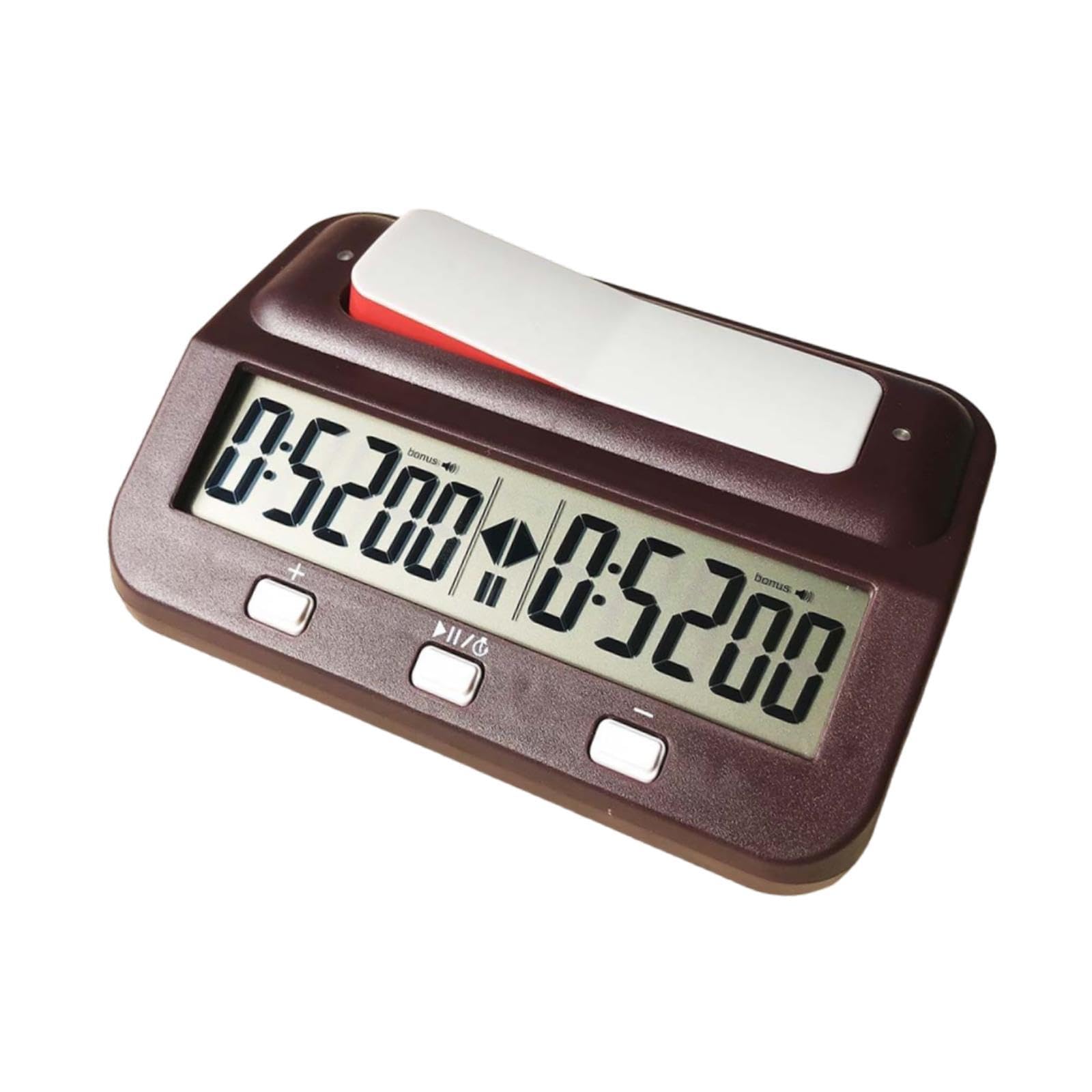 Orologio Digitale Scacchi Timer Elettronico Portatile Funzione Allarme Display Memoria Materiale PP Adatto a Regali Uso Domestico Allenamento, Rosso