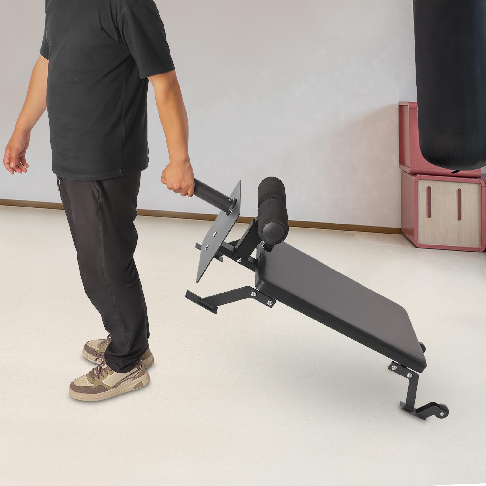 Curl Trainingsbank Beincurl Bank für Zuhause Verstellbare Beinstütze H-förmige Struktur 100kg Belastbarkeit Beintraining Fitnessgerät für Hamstrings Glutes Home Gym