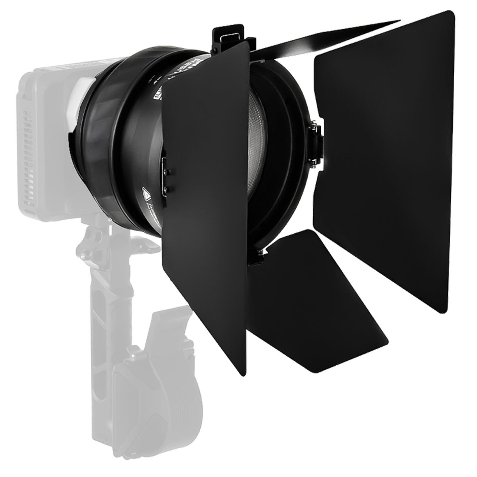 Accessoire Amaran Mini Fresnel à Monture Bowens pour Projecteurs Ray 60c/120c et Halo 60x/100x – 12 cm (4,7 Pouces), Faisceau Orientable de 15 à 30°, avec Volets à 4 Vantaux pour la Photographie