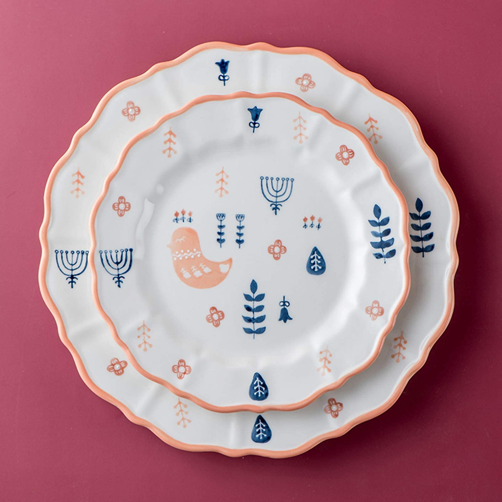 Ensemble de Plats/Assiettes/Bols, Ensembles de Vaisselle en céramique, Service de Table Japonais en Porcelaine Peinte à la Main de 33 pièces | Bol à céréales de Luxe lége,