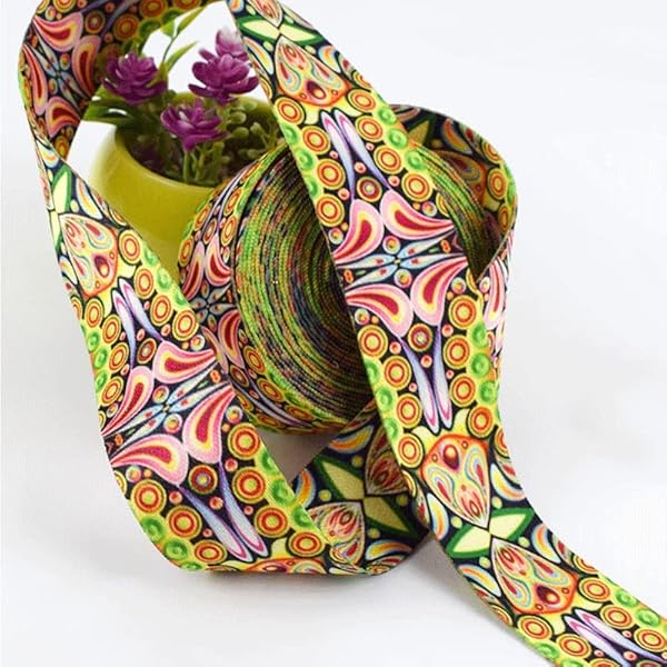 CHUNYU Gedrukte nylon webbing etnische lintzakken riem riem kanten bias tape DIY Craft naaipaccessoires (Color : D, Size : 5Meters code)