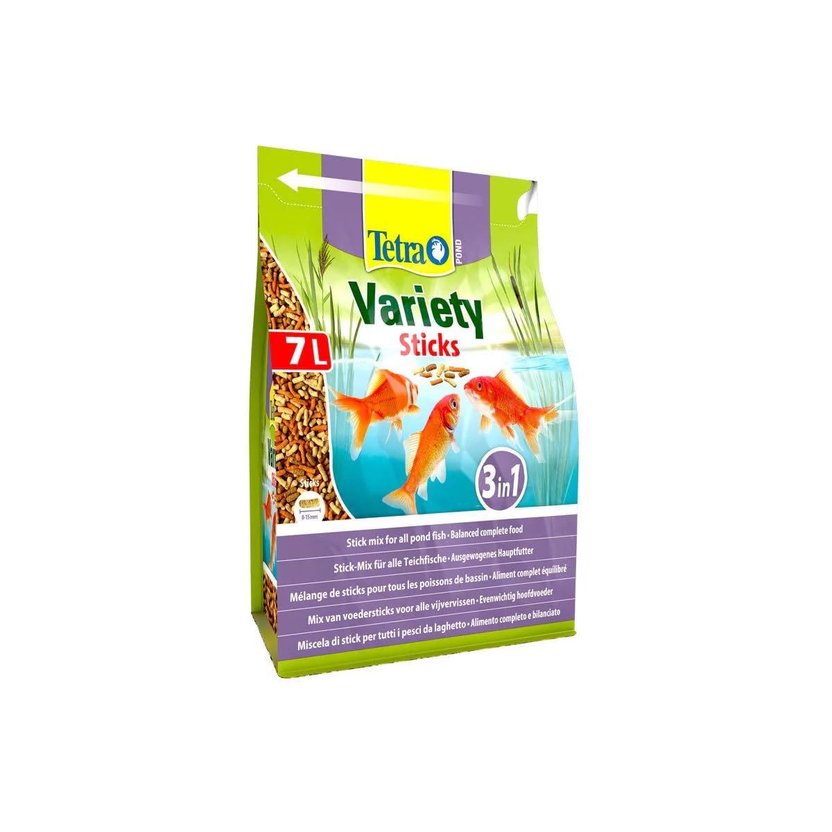 Tetra Pond Variety Sticks Aliment Poissons Bassin 7 L | Sticks flottants | Alimentation quotidienne | Pour poissons de bassin | Favorise croissance et vitalité