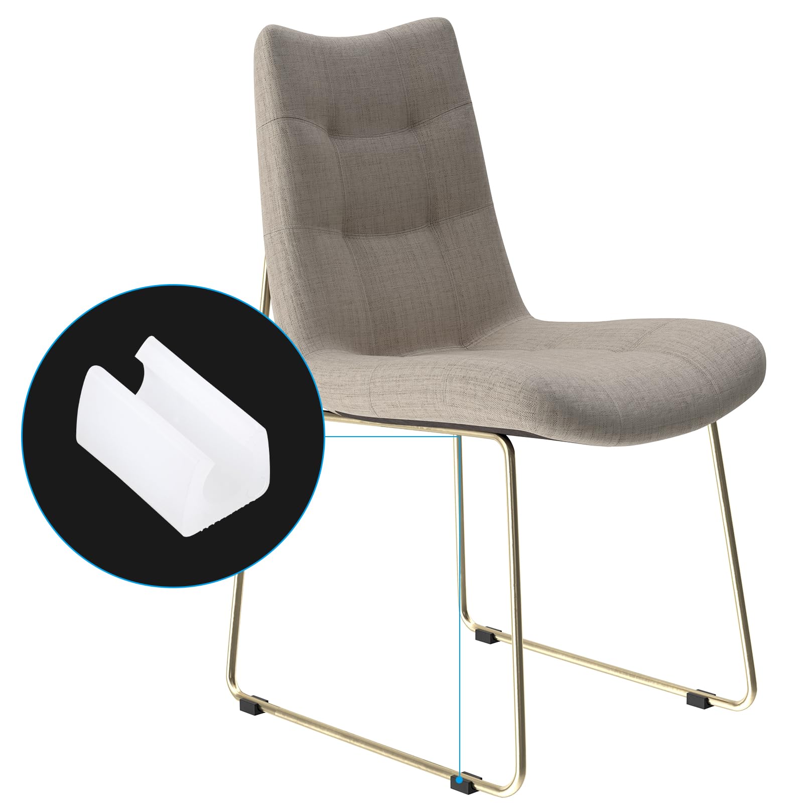 PATIKIL 12mm Rectangle Chair Leg Cover - Image 4