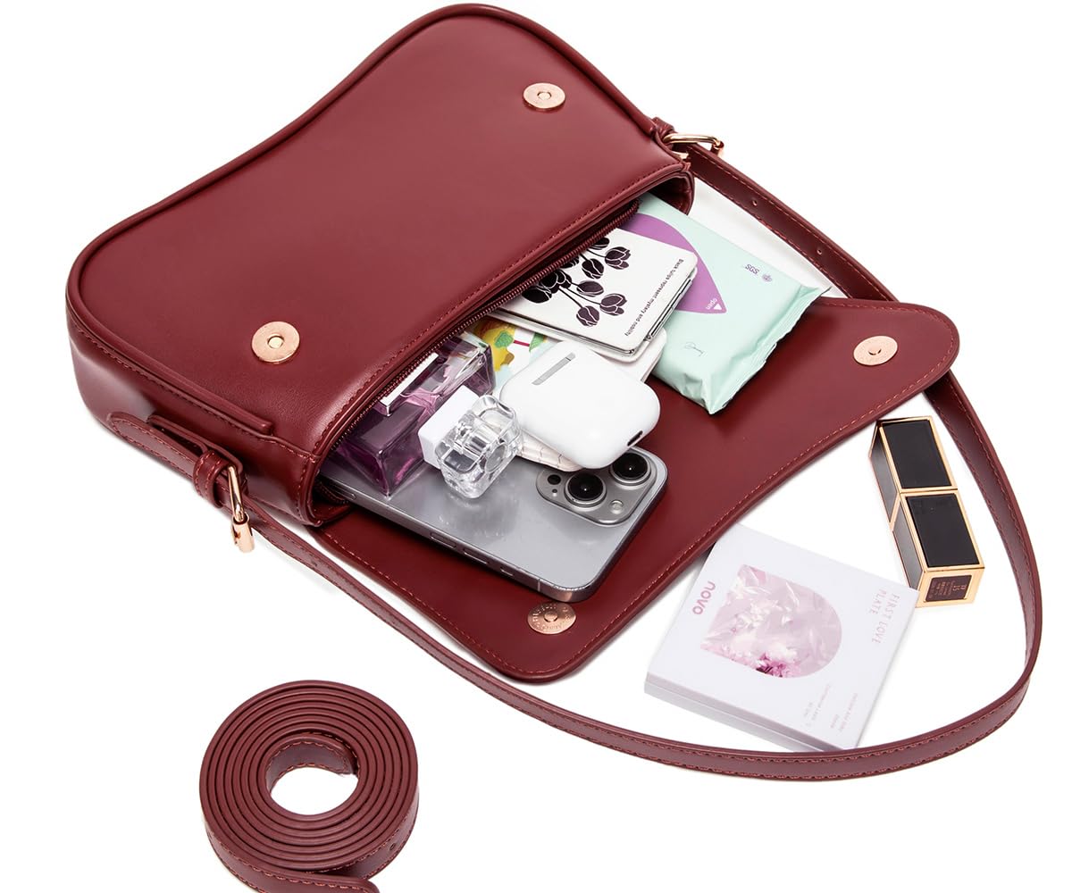 SYXLCYGJ Underarm Shoulder Bag for Women Trendy Purse Vegan Leather Hobo Handbags Clutch Crossbody Bag: Red