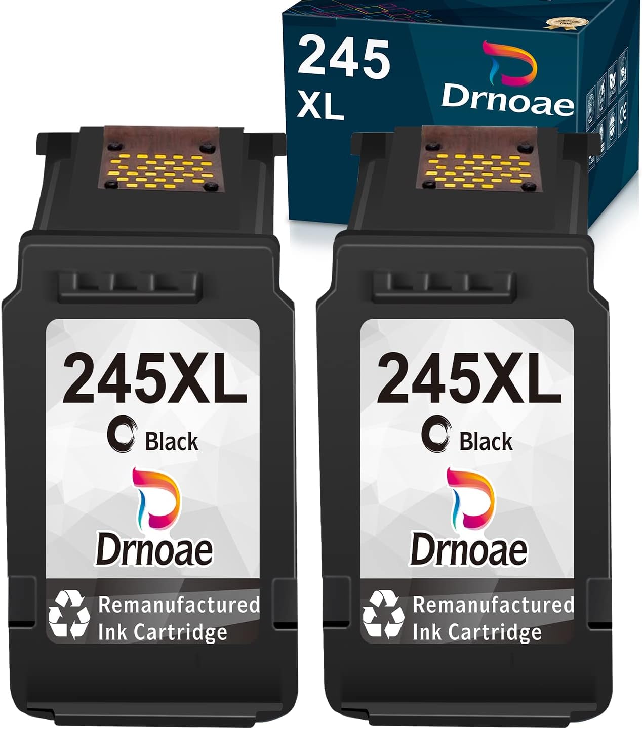 Exclusive Special Drnoae Remanufactured Ink Cartridge Replacement for Canon 245XL PG-245 PG-243 for MX492 MX490 MG3022 MG2522 MG2920 MG2420 MG2520 MG2922 MG2924 MG3029 iP2820 Printer (Black, 2 Pack)