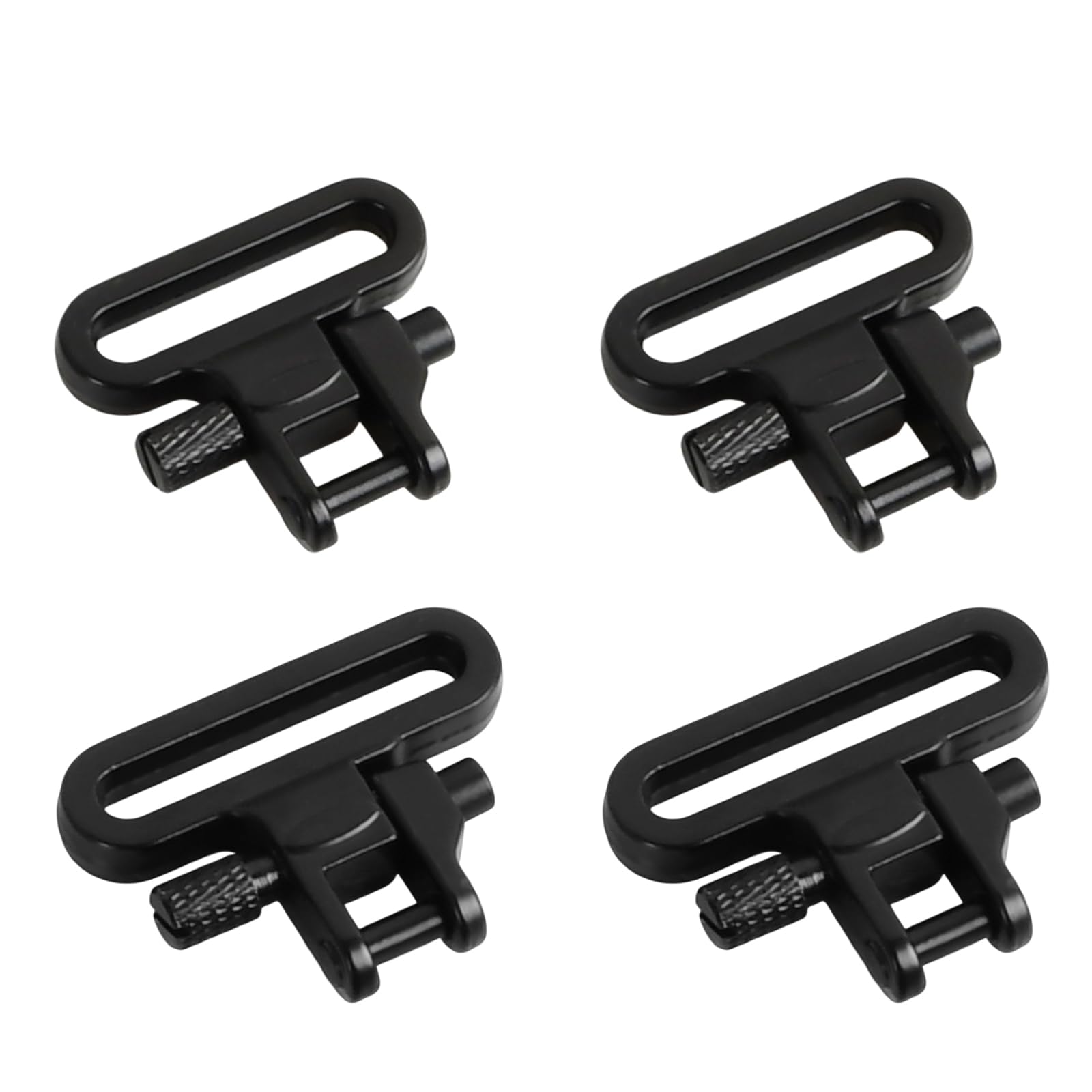Correa Giratoria de Liberación Rápida, Enganches Tácticos de Metal Resistente con Sistema de Triple Bloqueo, Compatible con Montajes Estándar y Bípodes, Juego de 4 Piezas Negro