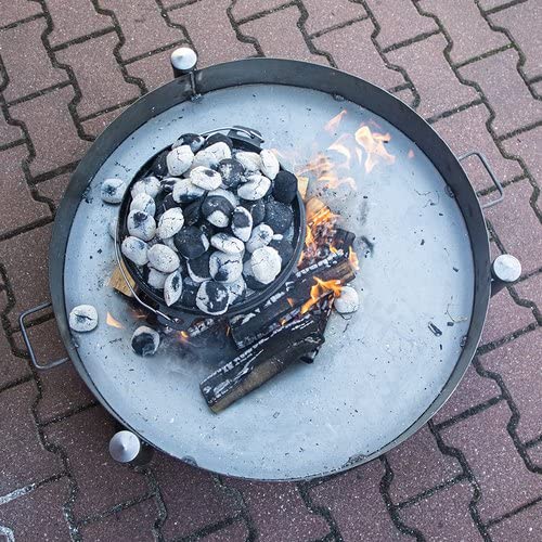 Browin- Massive Feuerschale 70 cm Stahl geschweißt - Robuste Feuerstelle für Garten & Terrasse - Design Lagerfeuer Gartenfeuer wetterfest - 330491
