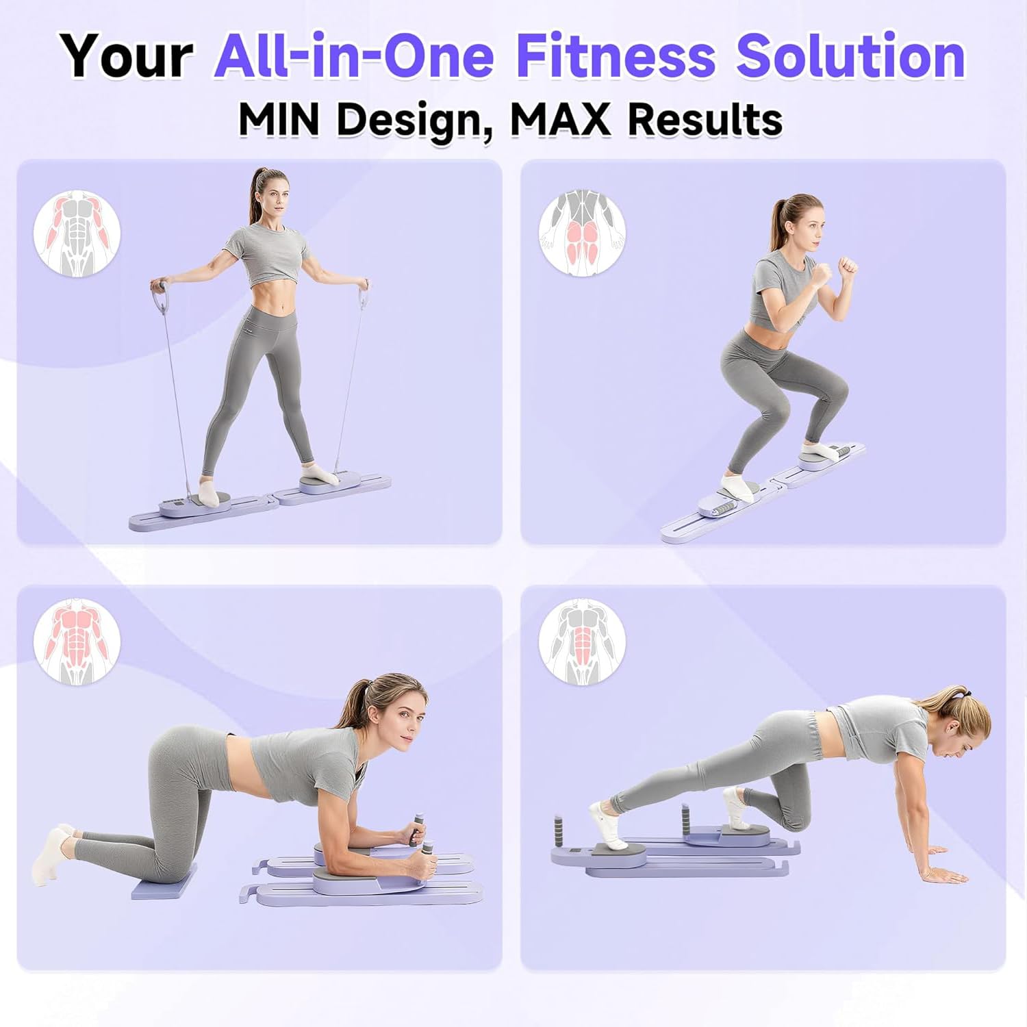 HoldOneLight Tavola da pilates Reformers 6 in 1, portatile e pieghevole