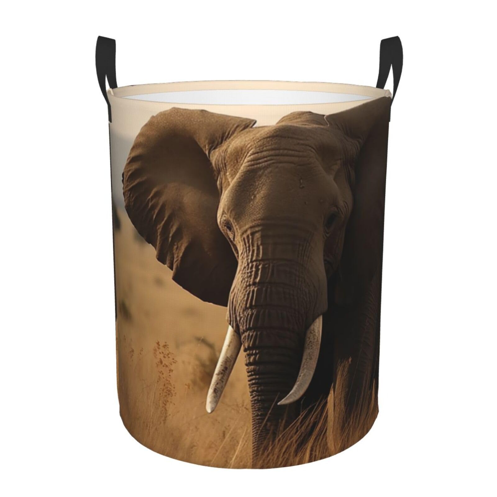 Panier à linge pliable éléphant en tissu imperméable pour chambre