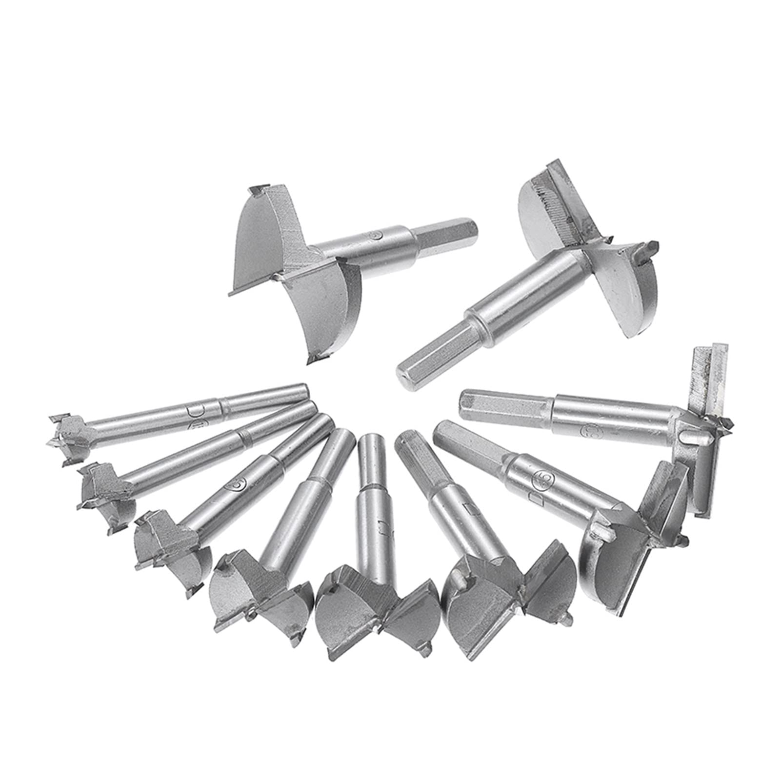 Generic 10 piezas de madera de broca de broca vio máquina de corte herramienta de madera conjunto de herramientas de madera 15-60 mm broca de broca de madera broca plana