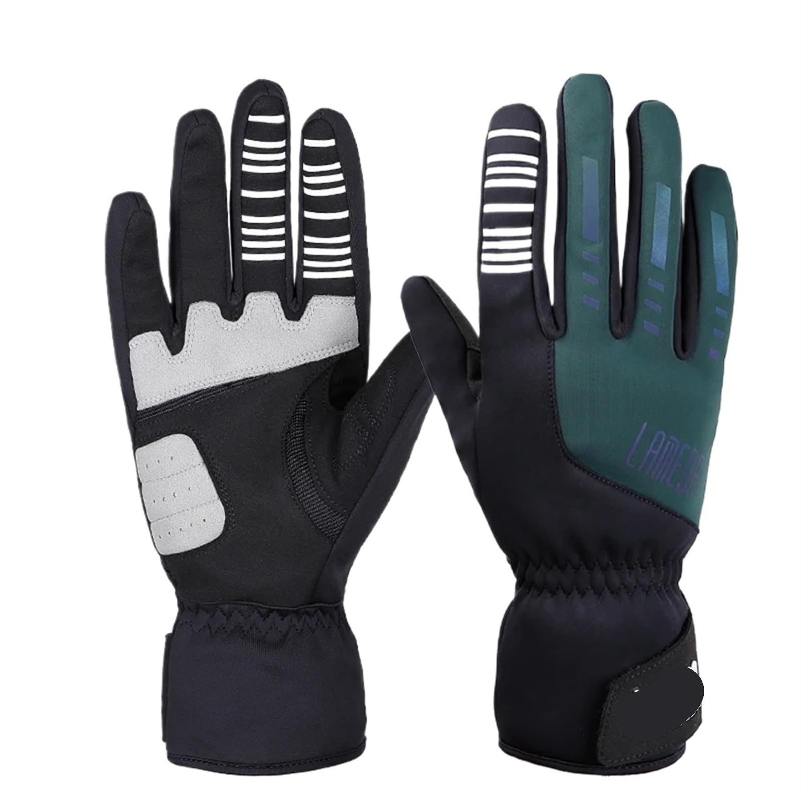 Guantes cálidos de Invierno for Hombre, Resistentes al Viento, con Dedos completos, for Bicicleta, Acolchado para Ciclismo