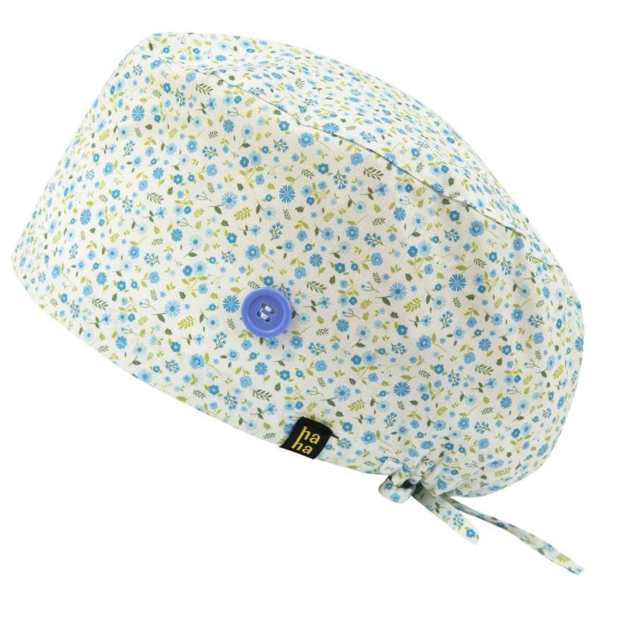 HappyHat - Gorro de quirófano para mujer FLORES TURQUESAS Mujer color: Azul