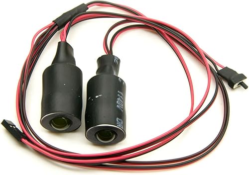 Miniatura 10 de Que-T Luz trasera LED de ojos de ángel y ojos de demonio de 2 ledes, para autos de oruga modelo RC 110 (rojo + blanco, 0.866 in)