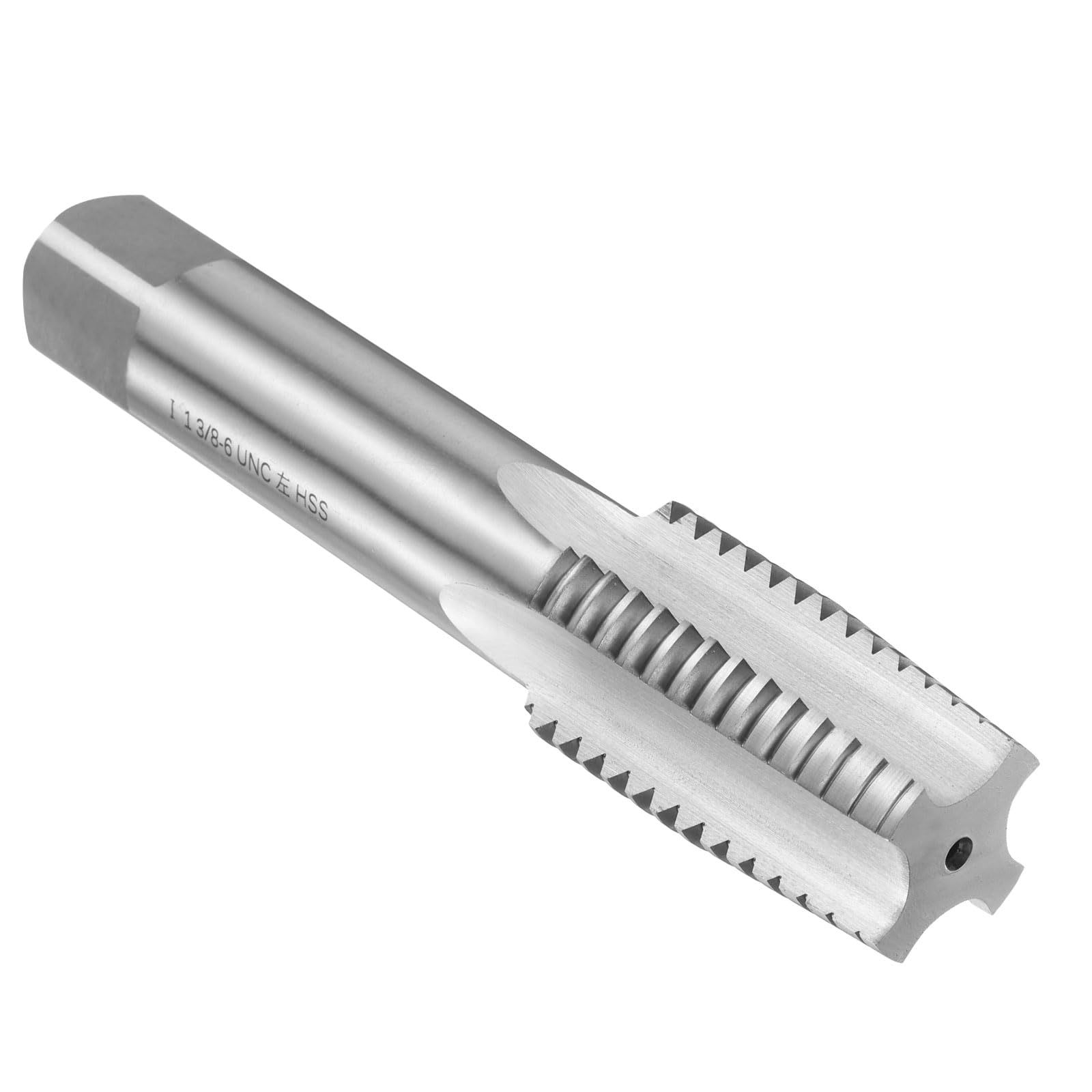 uxcell Hand Taper Tap 1-3/8"-6 UNC 2B Left Hand Thread Taper Style Taps Straight Flute Screw Tapping Threading Tool High Speed Steel HSS6542