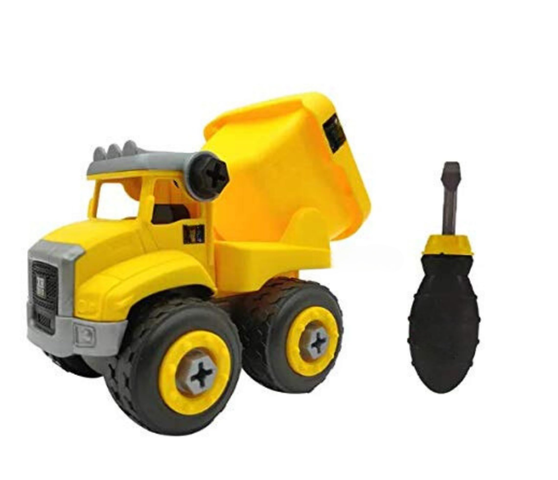 DIY Do It Yourself Construction Vehicle Play Dumper Truck with Screwdriver, Unbreakable Plastic Assembly STEM Learning Toy