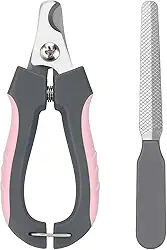 Cortador de Unha para Pet com Lixa Kit de Cortador e Lixa 12 cm Cachorro e Gato Higiene Pet (Rosa)