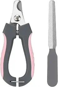 Cortador de Unha para Pet com Lixa Kit de Cortador e Lixa 12 cm Cachorro e Gato Higiene Pet (Rosa)