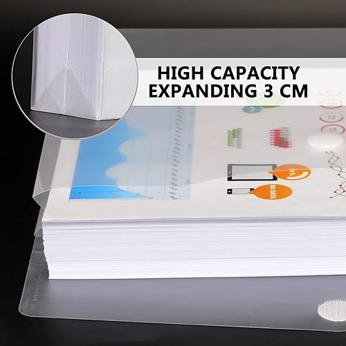 Miniatura 4 de Songaa Sobres de plástico 10 unidades carpetas de archivos de tamaño carta A4 sobres de archivo carpeta de documentos expandible translúcida con