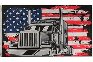 American USA Trucker Black Premium Quality Heavy Duty Fade Resistant 3x5 3'x5'...