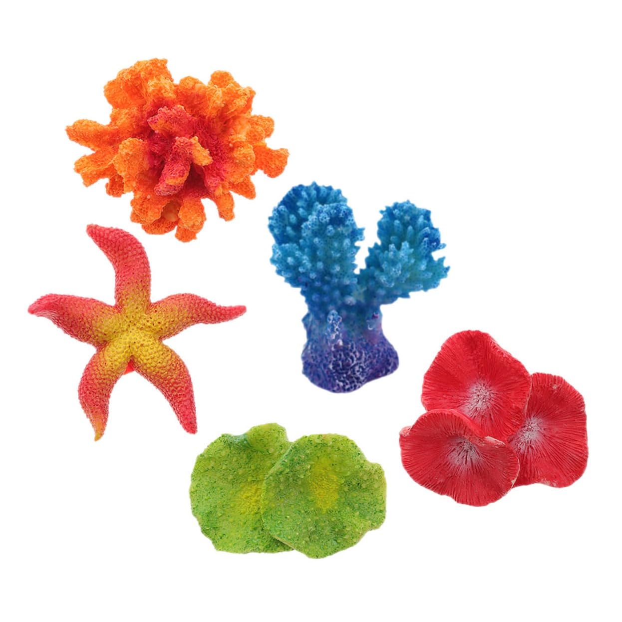 YARNOW 4 Ensembles Mini Fleur De Décoration Aquarium Résine Décor Aquarium Filtre Fausses Plantes Coralliennes Plante Artificielle Résistante À l'usure Broyé 5 Pièces * 4