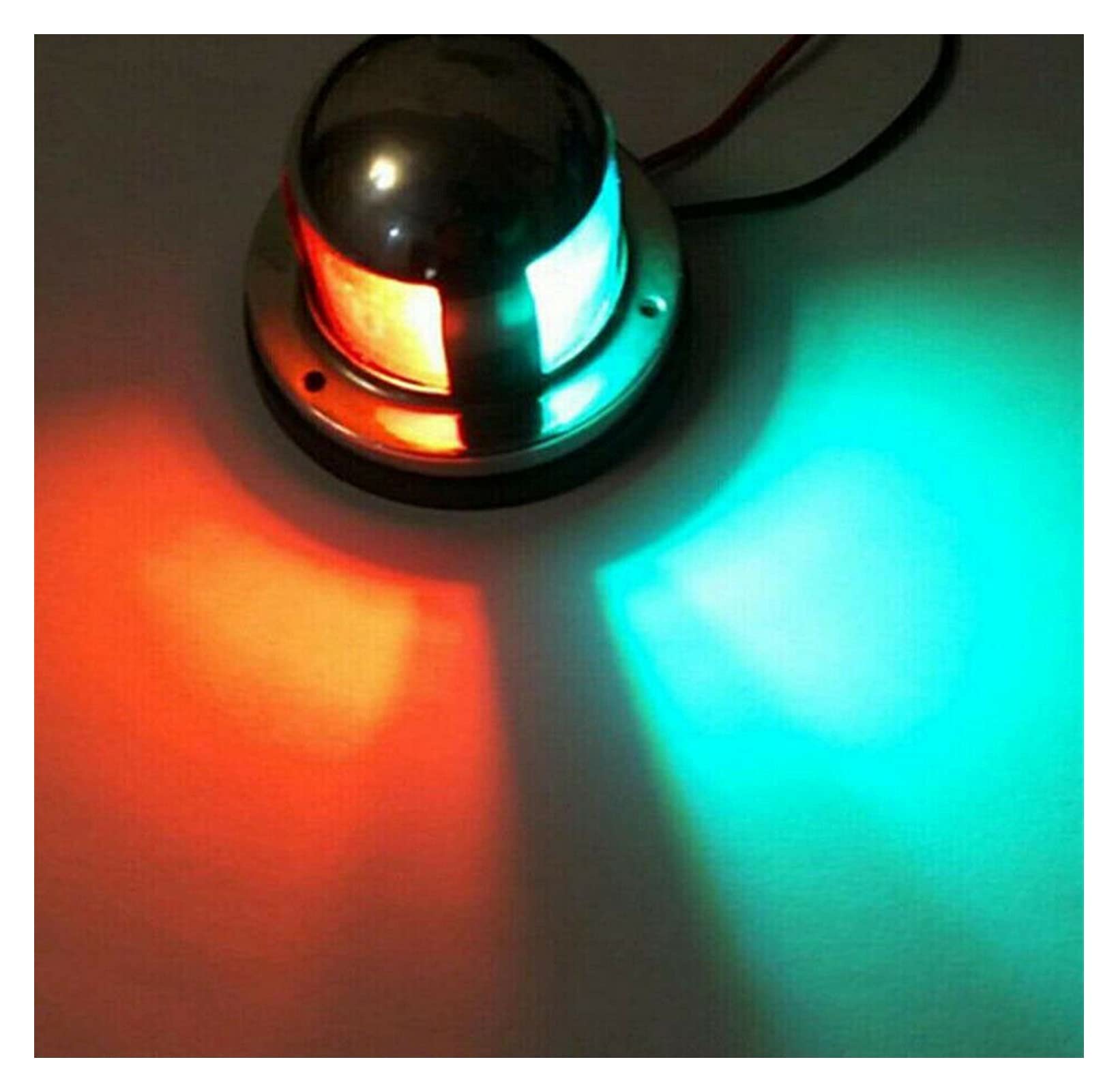 Acciaio inossidabile 12V barca marino yacht navigazione rosso verde GUIDATO Lampada del segnale luminosa di avvertimento universale Per la navigazione e la pesca