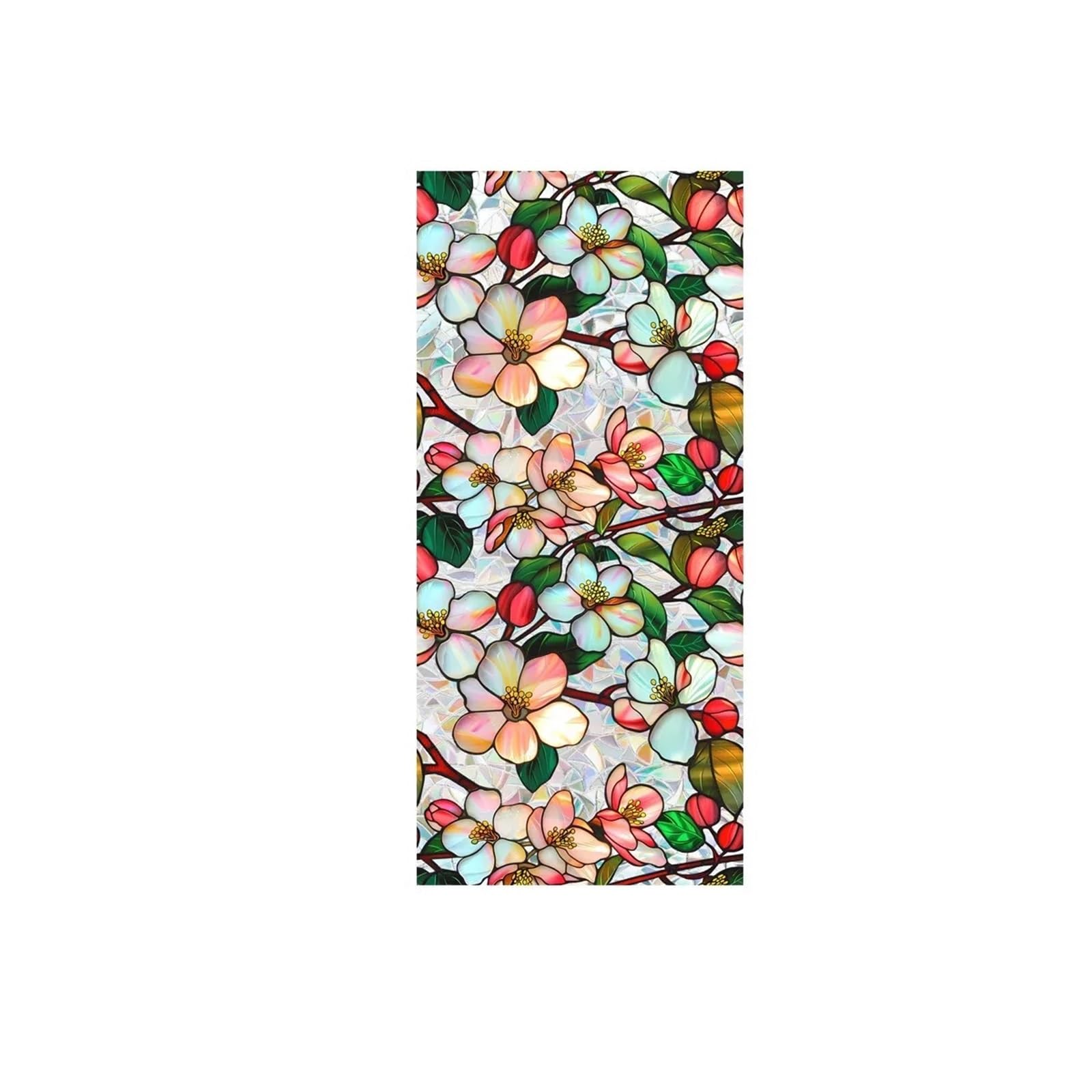 SHALLEZSOU Window films Window Film Sun Catcher Static Glass Stickers Non-Adhesive Sticker Decorative Privacy Flower Decal Painted