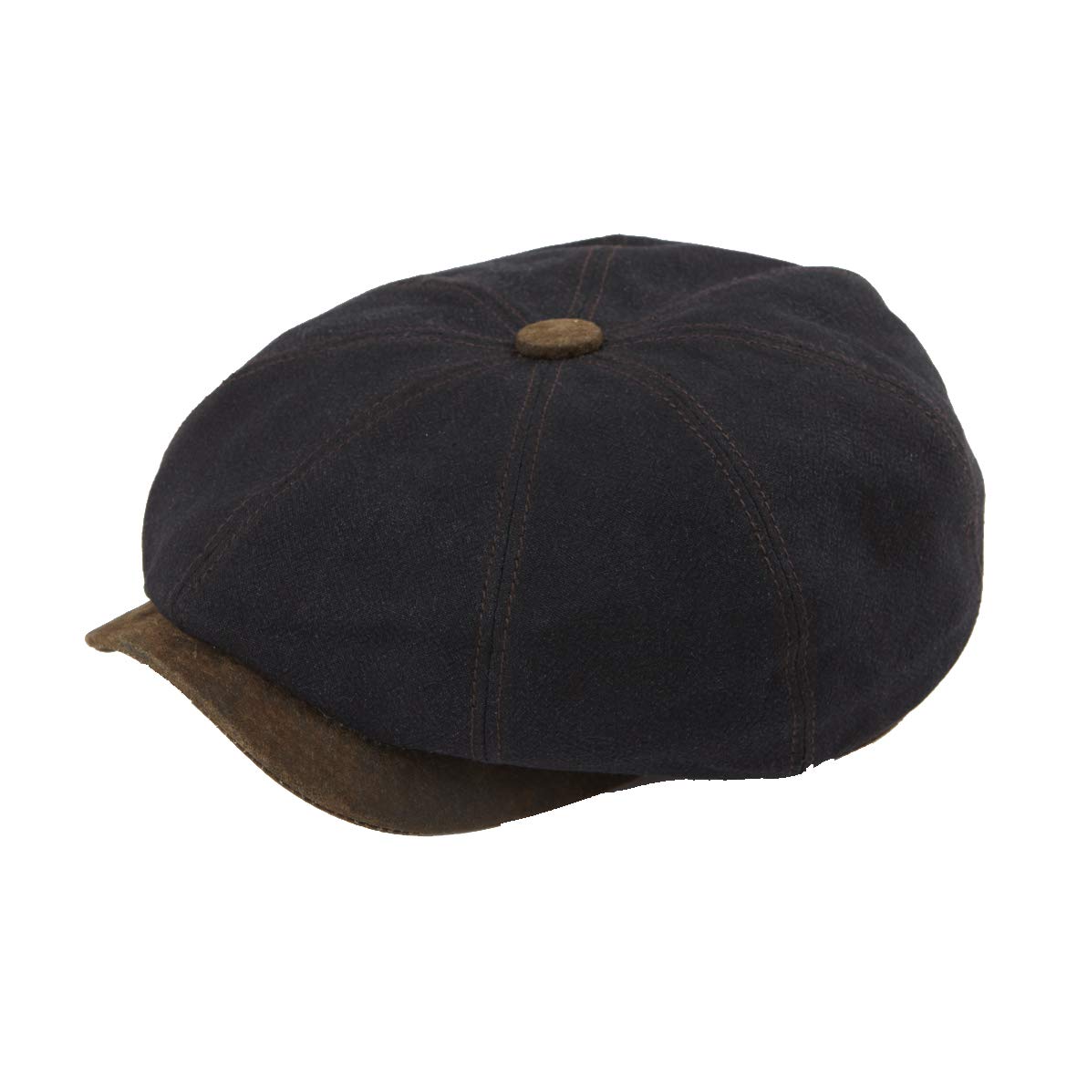 DASMARCA . Summer Linen Bakerboy Newsboy Cap - Lucca Black S