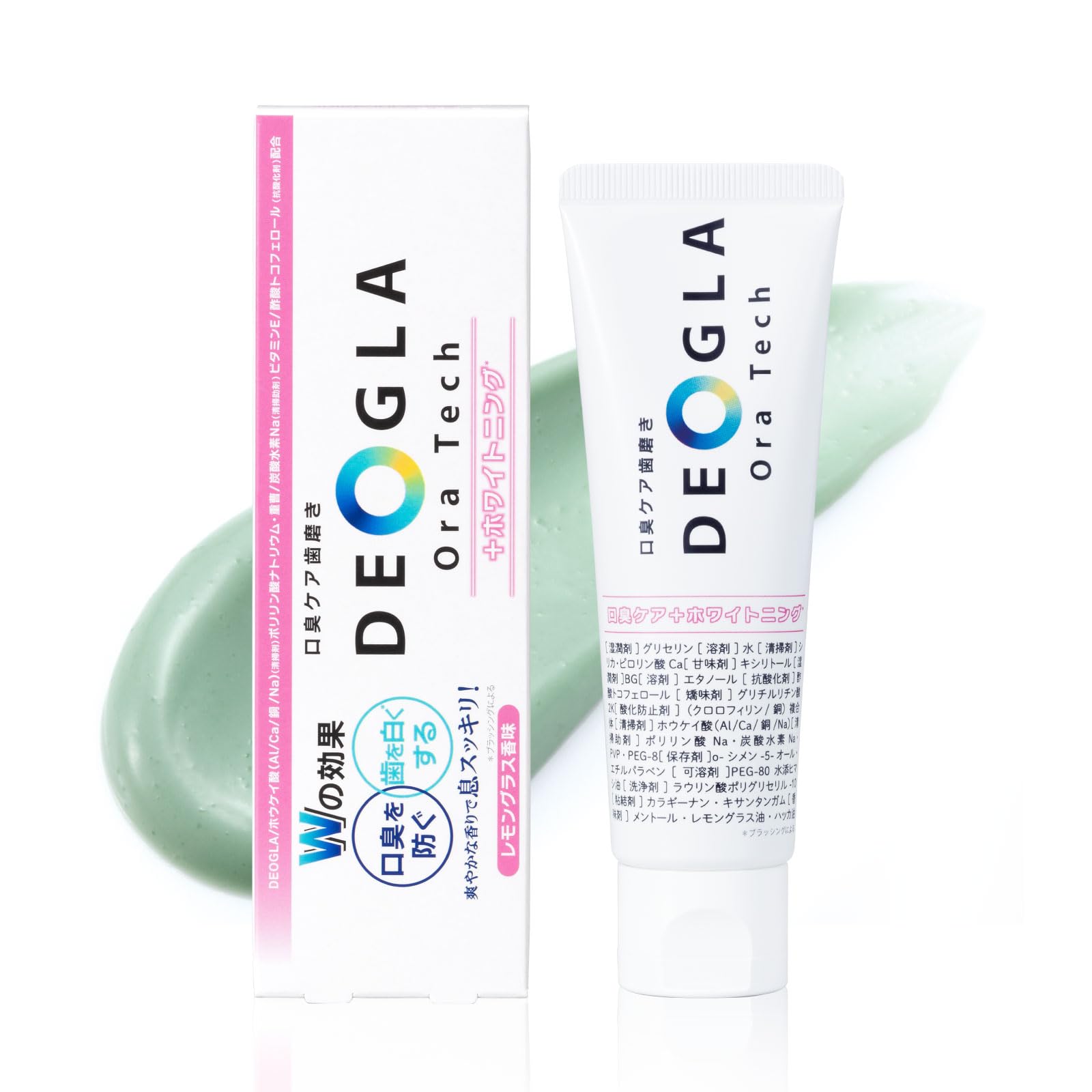DEOGLA Ora Tech フッ素なし 歯磨き粉 (100g×1本) 口臭…
