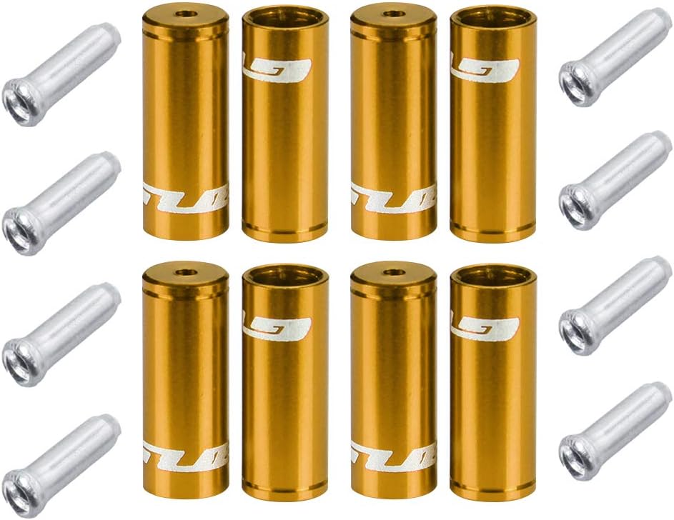 GUB Ferrule Housing Kit - 4mm 5mm and Cable Ends Included - Bicycle Brake and Shifter Ferrule Kit (9 Color Options)