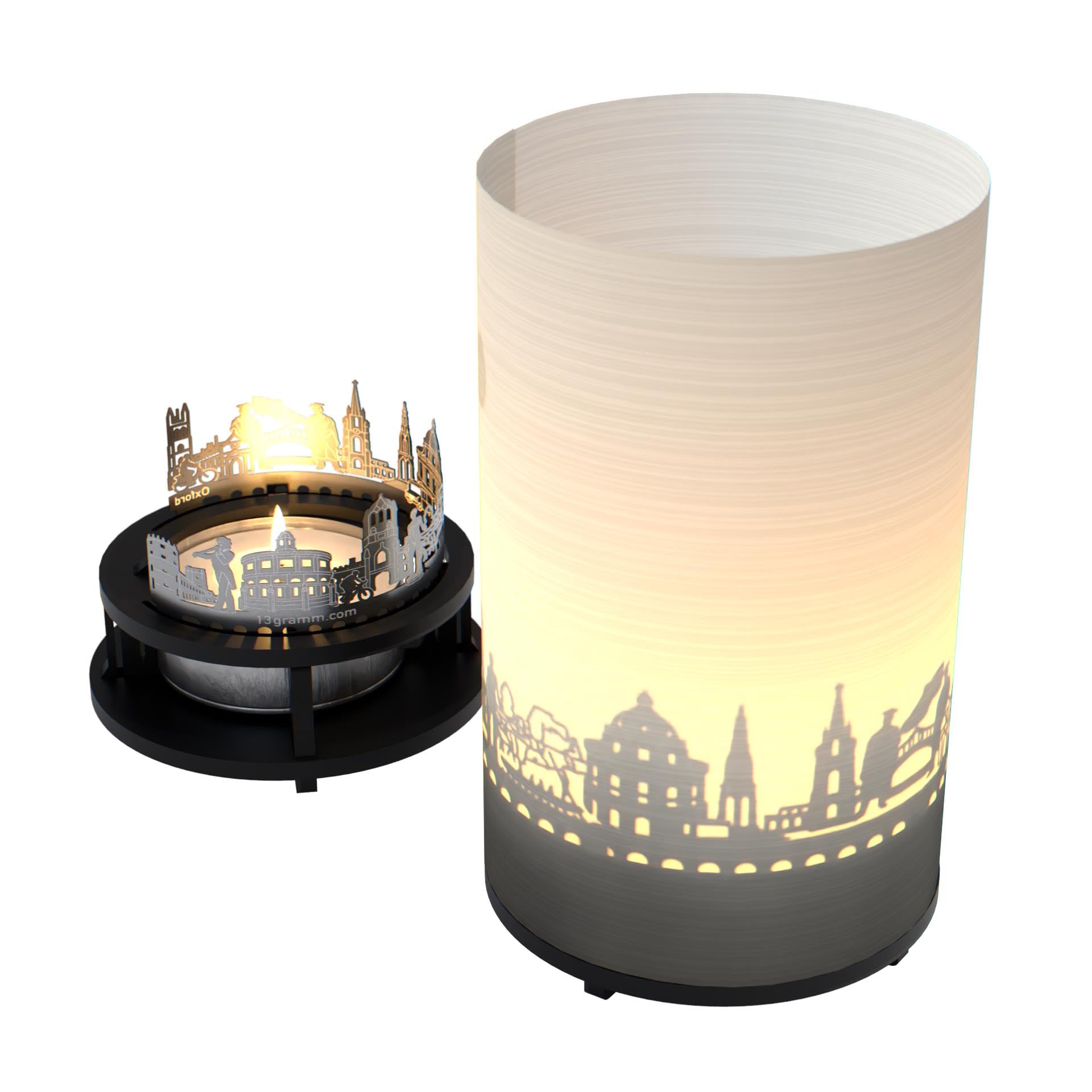 13Gramm Red, Blue, Green Oxford Premium Gift Box Candle - Illuminate Your Space With Stunning Skyline Silhouettes - Perfect Souvenir For Oxford Fans!